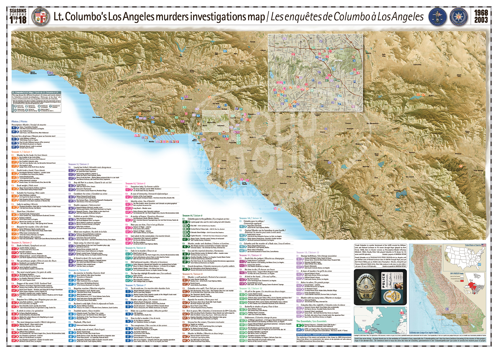 Columbo map LA